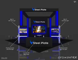30x30 Island booth design by Pro-X Exhibits